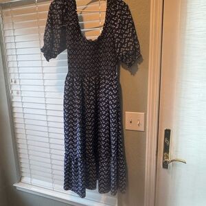 Elegant Blue Floral Dress